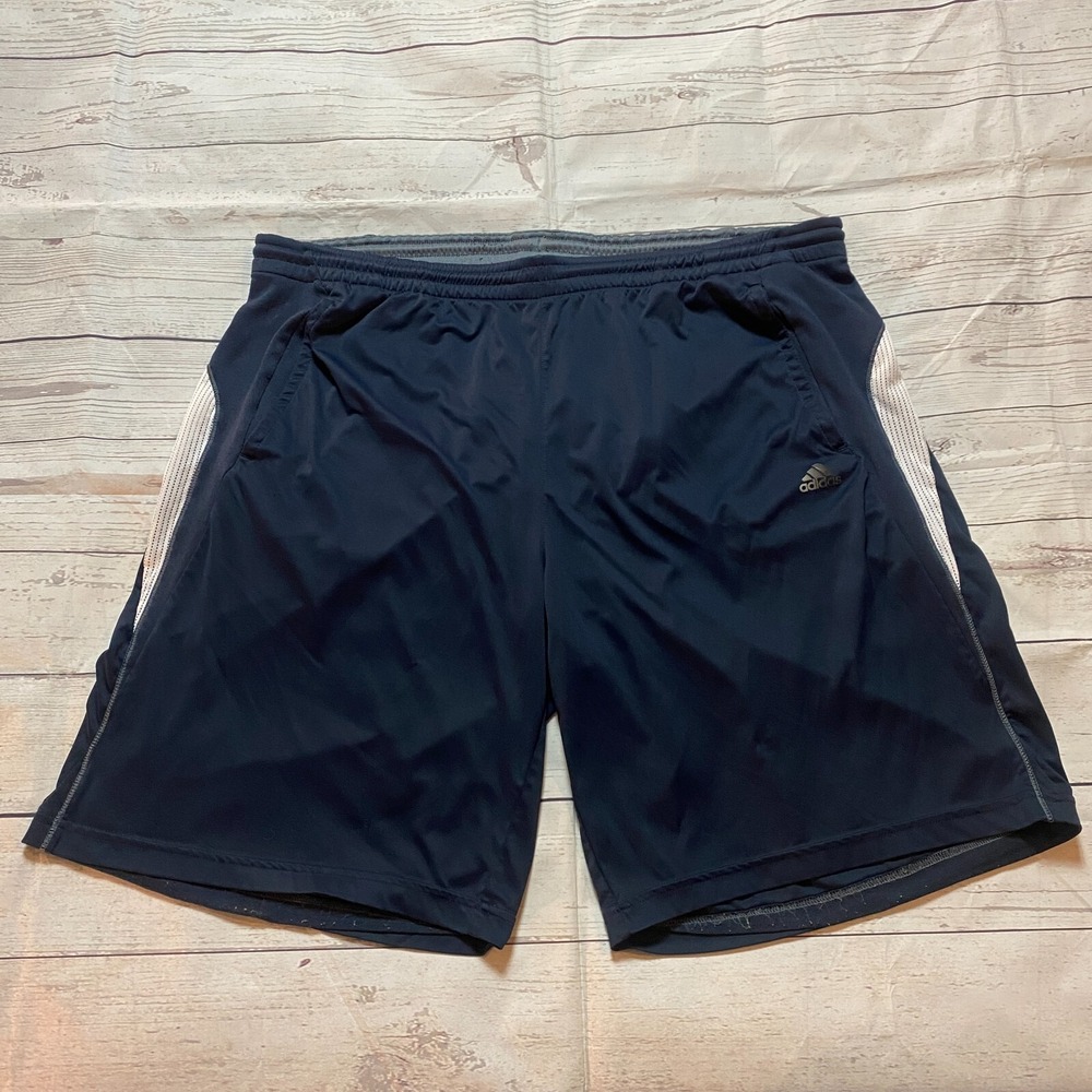 Adidas Formation Gym Running Soccer Shorts Blue Men's Size Large